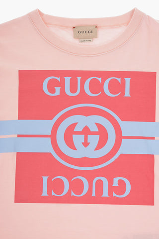 T-shirt Girocollo in Cotone con Logo Frontale