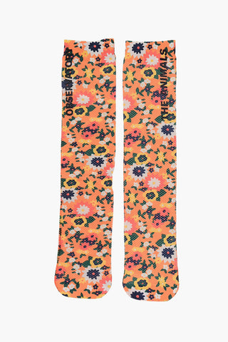 Floral-Motif Long Socks