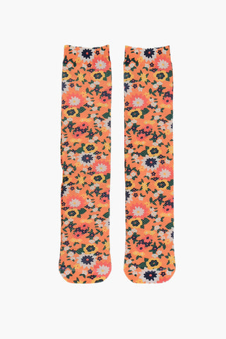 Floral-Motif Long Socks