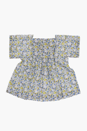 Blusa in Motivo Floreale con Drappeggio