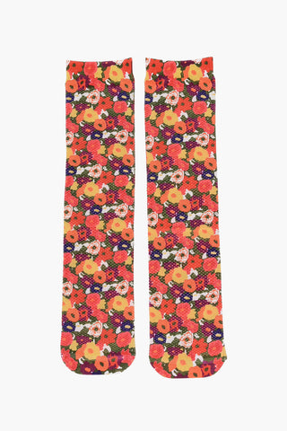 Floral-Motif Long Socks