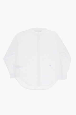 Camicia in Popeline di Cotone con Collo Coreano