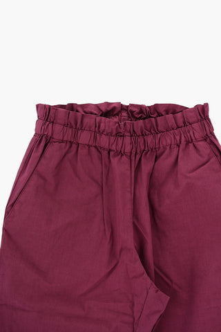 Pantaloni Casual in Tinta Unita con Elastico in Vita