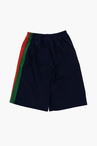 Shorts in Cotone con Bande Laterali a Contrasto