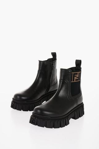 Leather Chelsea Booties with FF Monogram