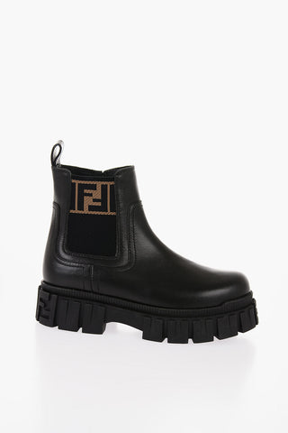Leather Chelsea Booties with FF Monogram