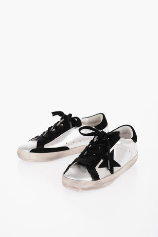 Laminated Leather SUPER-STAR CLASSIC Low Top Sneakers with Suede Details