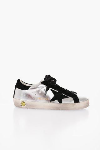 Laminated Leather SUPER-STAR CLASSIC Low Top Sneakers with Suede Details