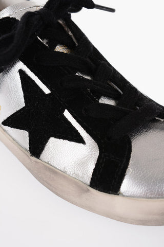 Laminated Leather SUPER-STAR CLASSIC Low Top Sneakers with Suede Details
