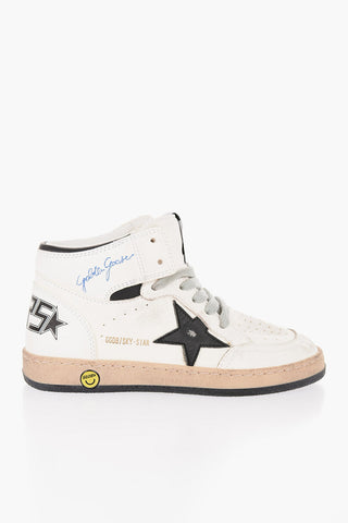 Vintage Effect Printed Leather SKY STAR High-Top Sneakers
