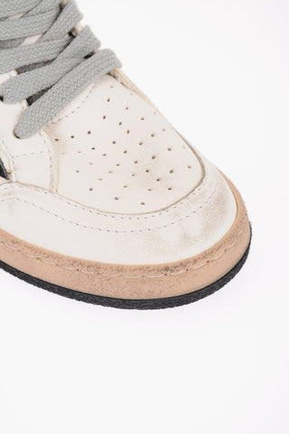 Vintage Effect Printed Leather SKY STAR High-Top Sneakers