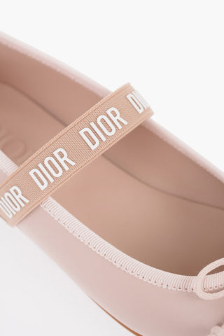Leather Mary Jane Ballet Flats with Logoed Band