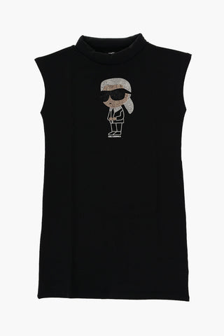Vestito a Tinta unita con Logo in Strass