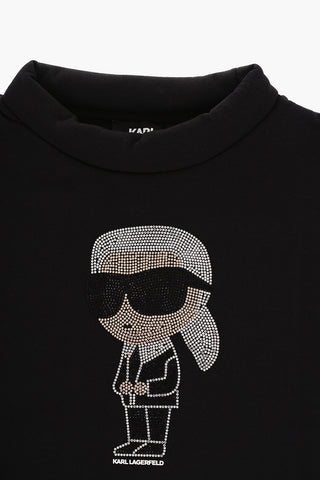Vestito a Tinta unita con Logo in Strass