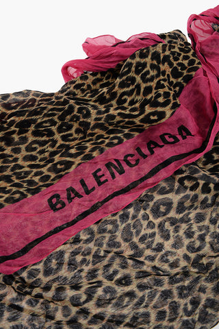 Animal Patterned Foulard with Contrasting Edge