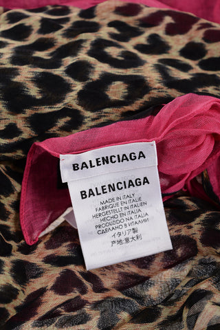 Animal Patterned Foulard with Contrasting Edge