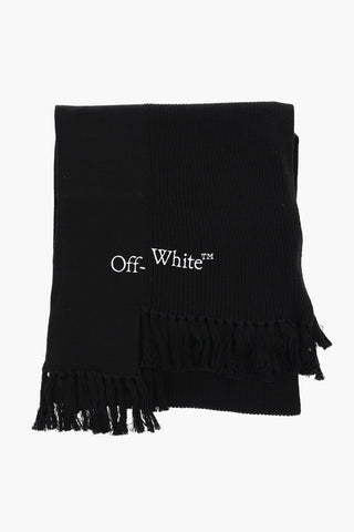 Sciarpa Asimmetrica in Cotone e Cashmere con Frange