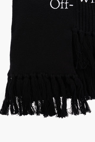 Sciarpa Asimmetrica in Cotone e Cashmere con Frange