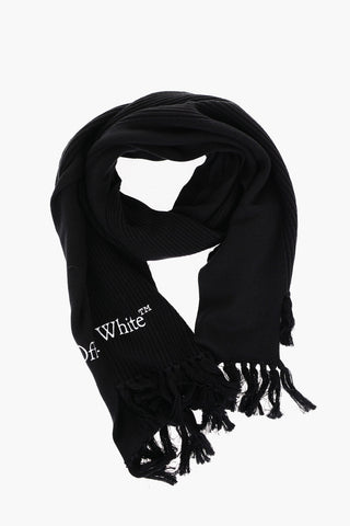 Sciarpa Asimmetrica in Cotone e Cashmere con Frange