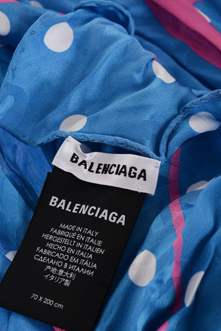 Polka Dots Silk Foulard with Printed Logo
