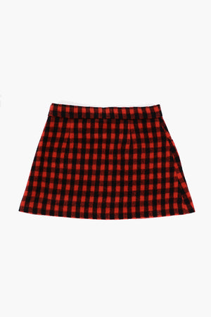 Rock aus Wollmix im Buffalo-Karo mit Frontknopfleiste