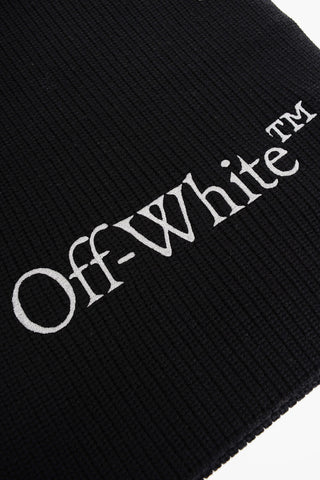 Virgin Wool Scarf with Embroidered Logo