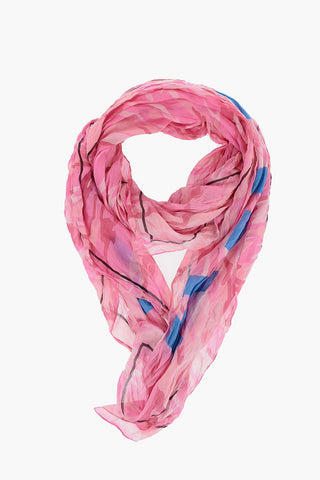 Camouflage Motif Foulard with Printed Logo