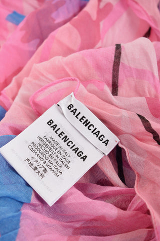 Camouflage Motif Foulard with Printed Logo