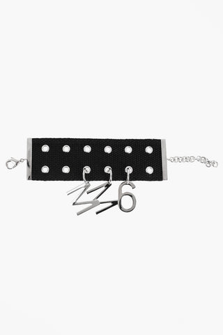 MM6 Fabric Bracelet with Logo Charm