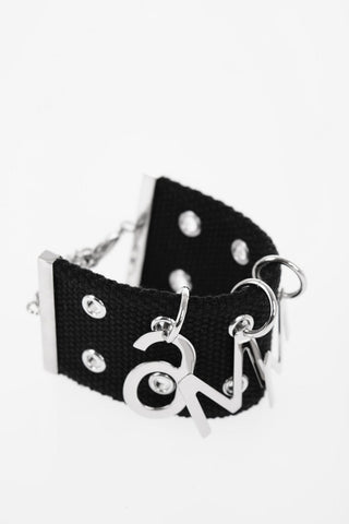 MM6 Fabric Bracelet with Logo Charm