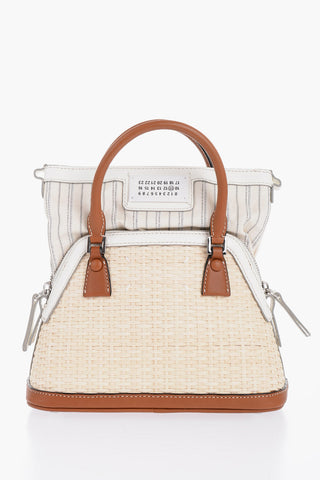 MM11 Woven Rafia Bag with Contrasting Detail