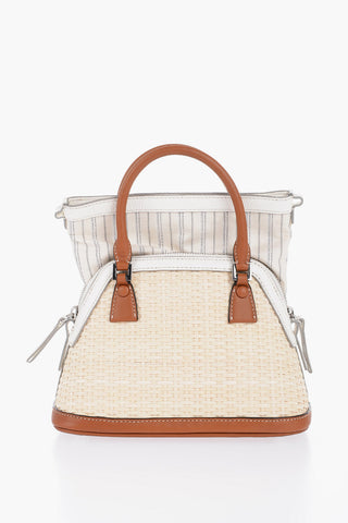 MM11 Woven Rafia Bag with Contrasting Detail