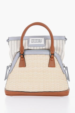 MM11 Woven Rafia Bag with Contrasting Detail