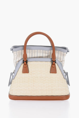 MM11 Woven Rafia Bag with Contrasting Detail