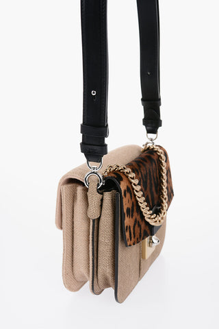 Rafia Effect Bag with Ponyfur Detail