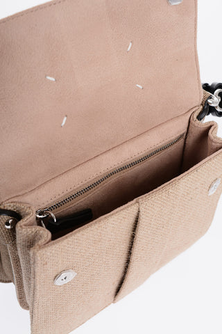 Rafia Effect Bag with Ponyfur Detail