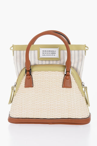 MM11 Woven Rafia Bag with Contrasting Detail