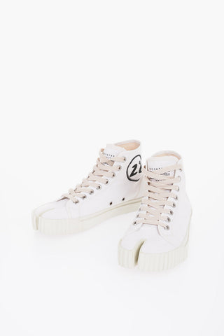 MM22 Printed Canvas Tabi High-Top Sneakers