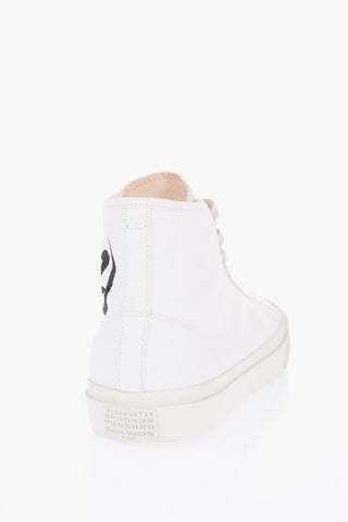 MM22 Printed Canvas Tabi High-Top Sneakers