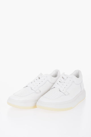 MM6 Low-Top Hammered Leather Sneakers