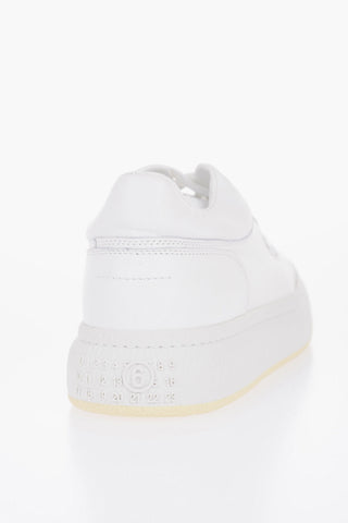 MM6 Low-Top Hammered Leather Sneakers