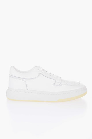 MM6 Low-Top Hammered Leather Sneakers