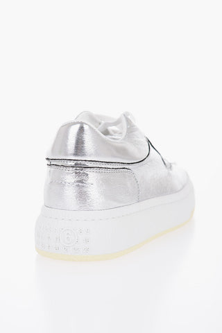 MM6 Metallic-Effect Low-Top Sneakers