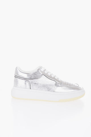 MM6 Metallic-Effect Low-Top Sneakers