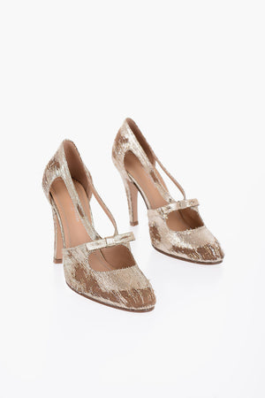 Lurex-Pumps im Vintage-Look mit Cut-out