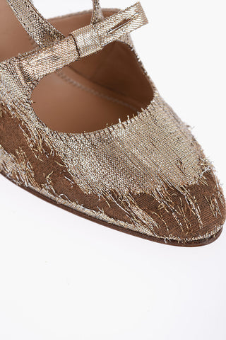 Lurex Vintage-Effect Pumps with Cut-Out