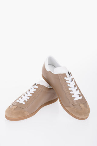 Sneakers Low-Top In Pelle Effetto Vintage