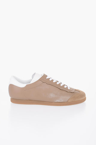 Sneakers Low-Top In Pelle Effetto Vintage