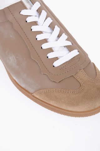 Sneakers Low-Top In Pelle Effetto Vintage