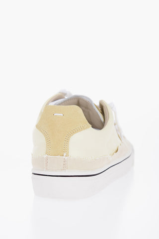 Leather Low-Top Sneakers With Raw-Cut Details